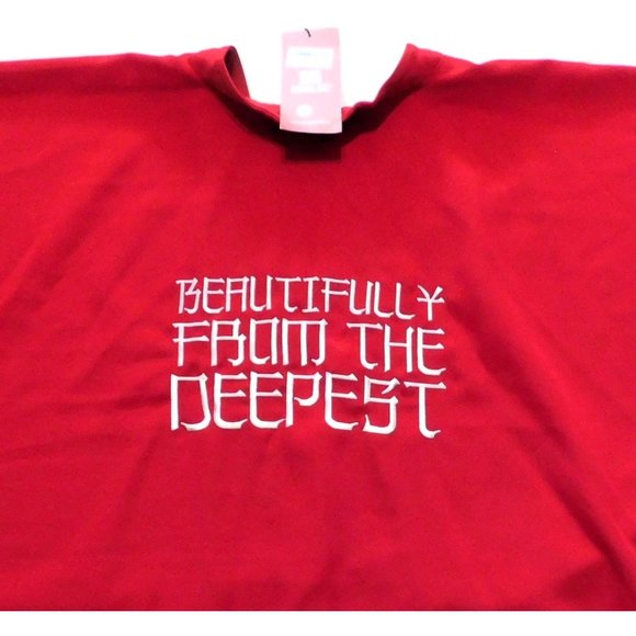 Zune ZX Kimono Unisex Large Red Embroidery Painted Short Sleeve Pockets New - Picture 6 of 9